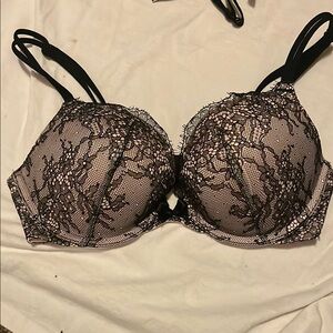 Victoria's Secret Black Lace Bra with Underwire and Adjustable Straps